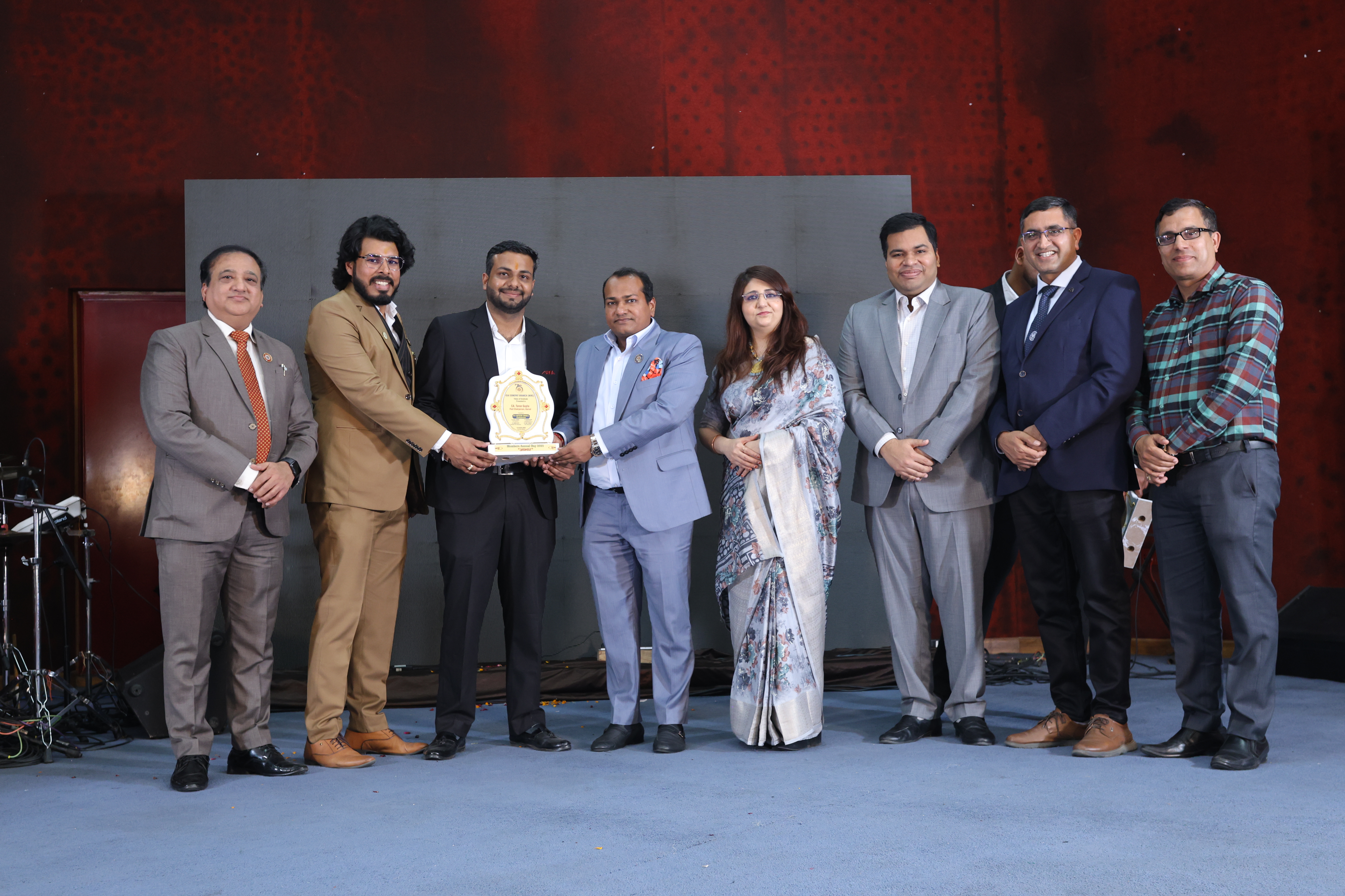 CA Tarun Gupta awarded by CA Abhinav Agarwal, Chairman NIRC (2024-25)