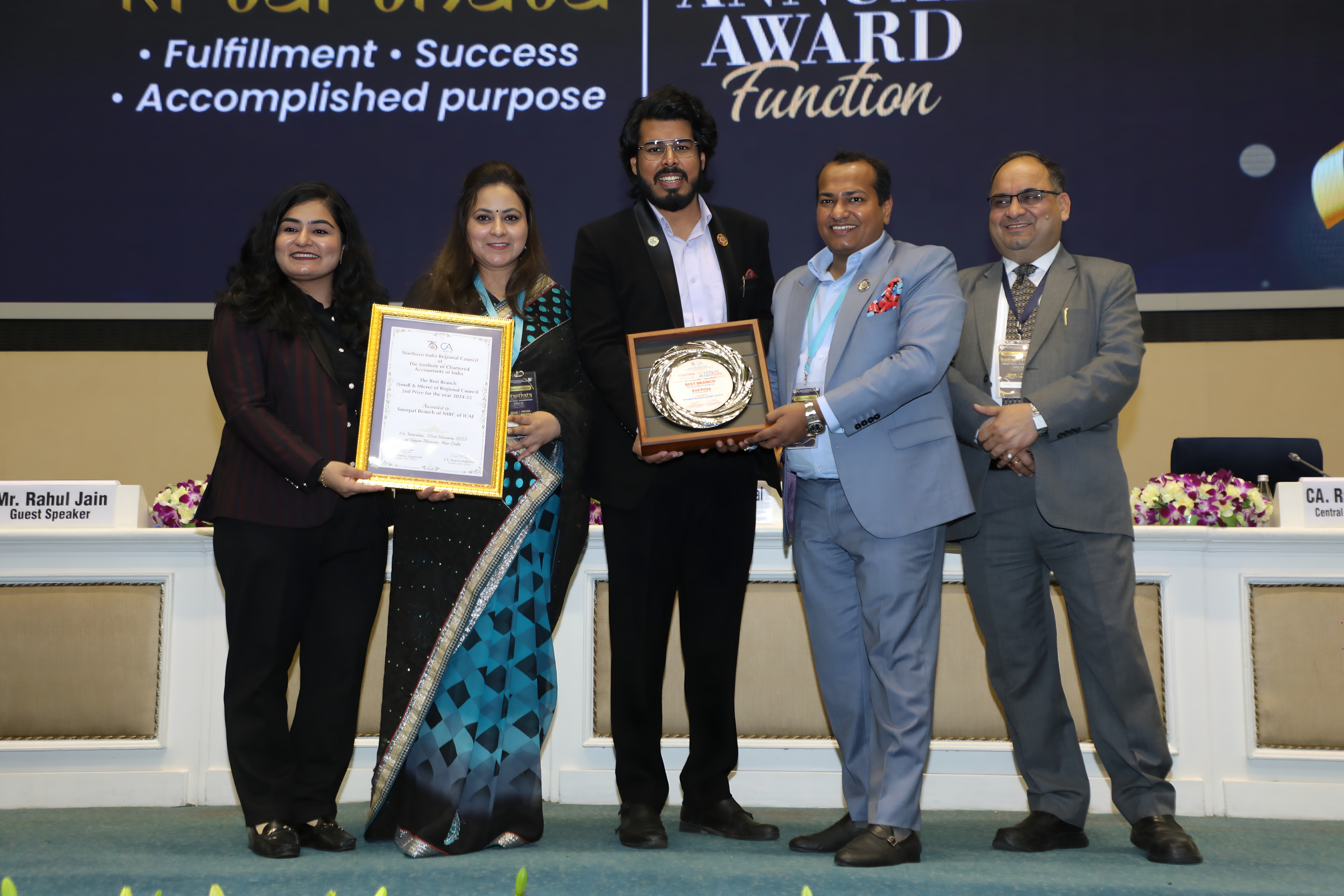 CA Hitesh & CA Rosy Awarded by NIRC of ICAI